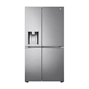 LG 635L Side by Side Fridge in Stainless Finish, front view, GS-D635PLC, thumbnail 2