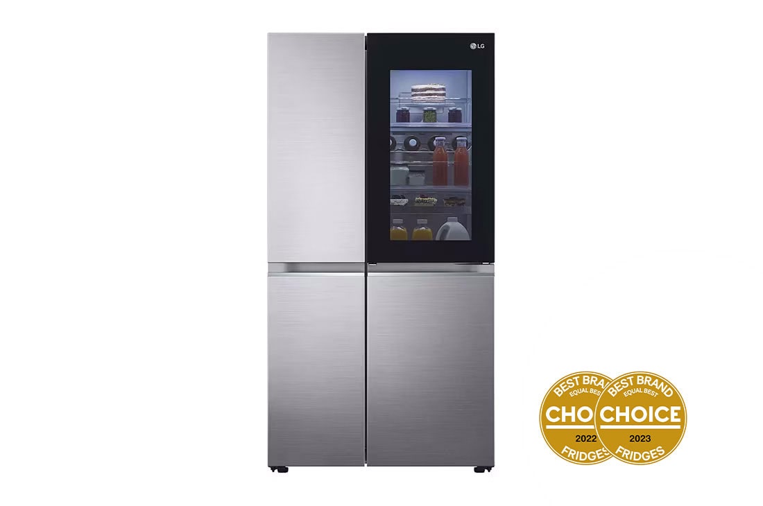 LG 655L Side by Side Fridge in Stainless Finish, Front view, GS-VB655PL