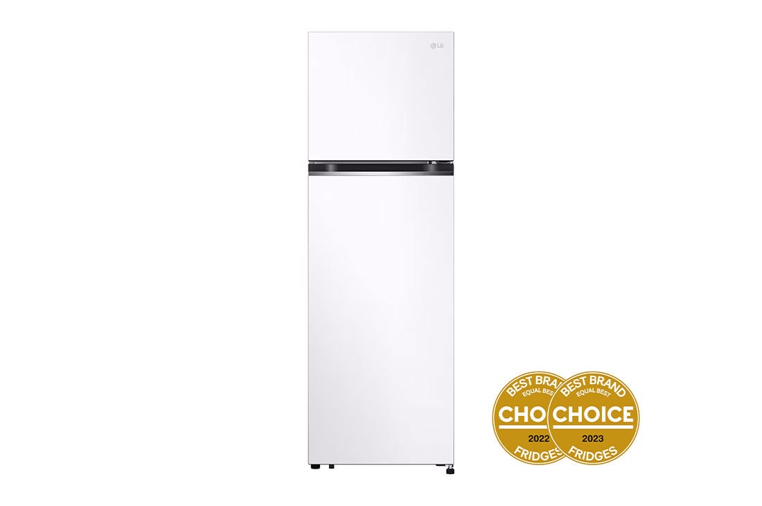 LG 266L Top Mount Fridge in White Finish, Front view, GT-2W