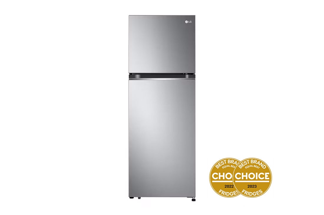 LG 243L Top Mount Fridge in Stainless Finish       , Front View, GT-1S