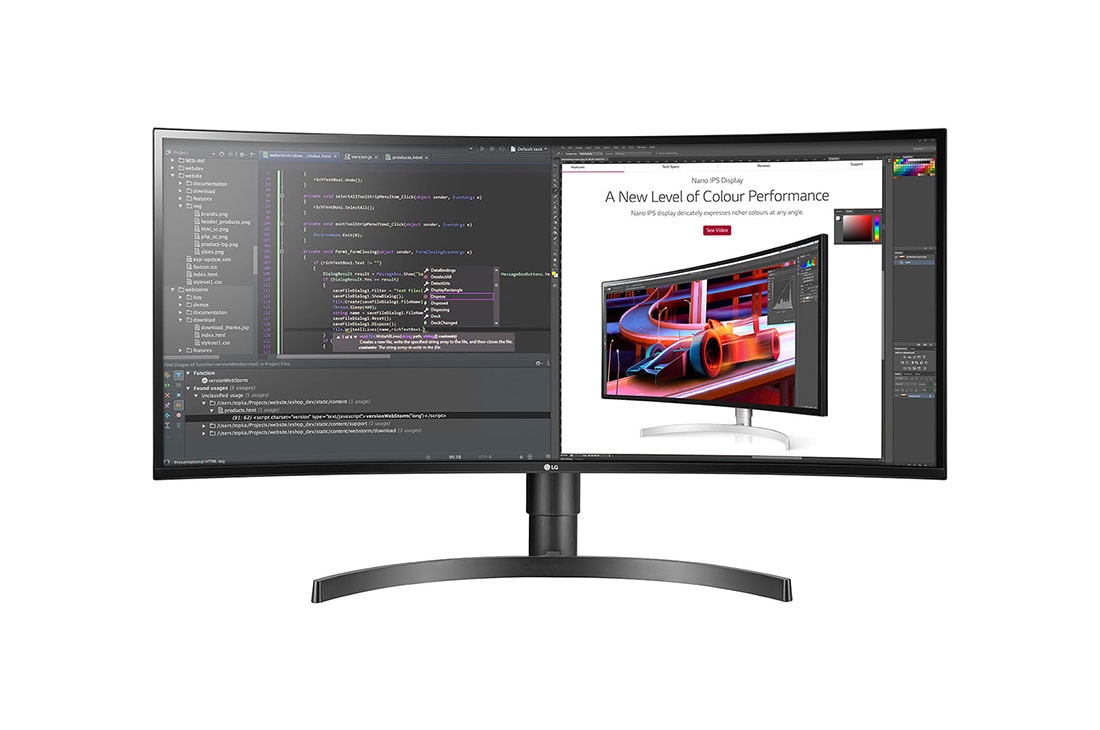 LG 34” UltraWide QHD Curved Monitor, 34WL85C-B