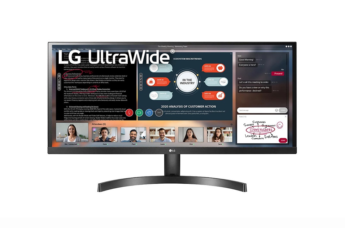 LG 29 inch UltraWide Monitor with Full HDR10, 29WL500-B