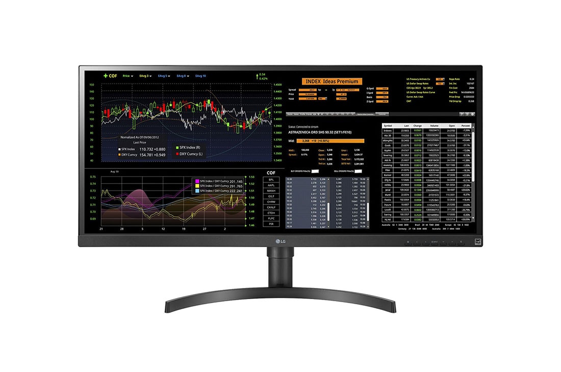 LG 34” UltraWide FHD All-in-One Thin Client (2560 x 1080) with IPS Display, Quad-core Intel® Celeron J4105 Processor, USB Type-C™, Front View, 34CN650N-6A
