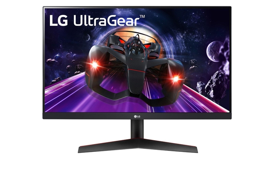 LG 23.8” UltraGear™ Full HD IPS 1ms (GtG at Faster) Gaming Monitor with 144Hz, front view, 24GN600-B