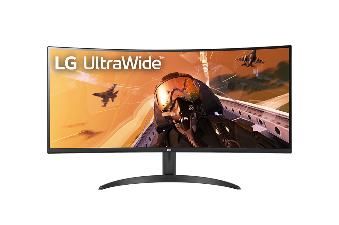 LG 34'' 21:9 Curved UltraWide™ QHD (3440 x 1440) Monitor, front view, 34WP60C-B