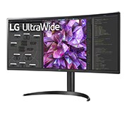 LG 34'' 21:9 Curved UltraWide™ QHD (3440 x 1440) Monitor, -15 degree side view, 34WP75C-B, thumbnail 2