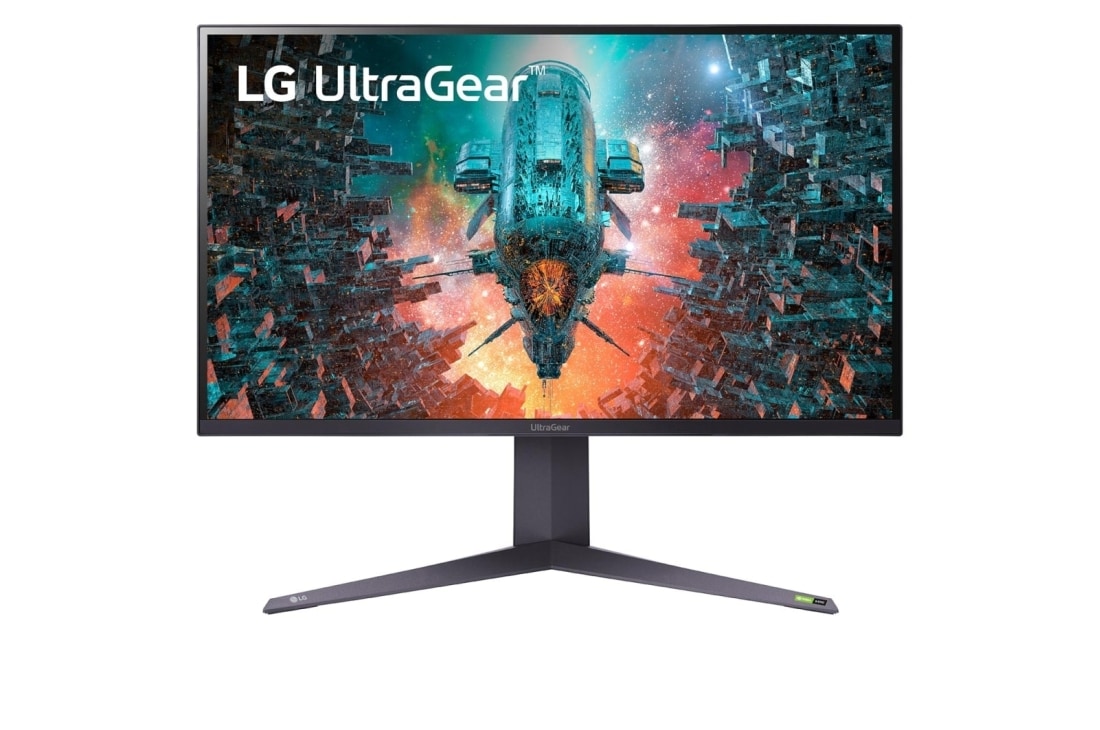 LG 32” UltraGear™ UHD 4K Gaming Monitor with VESA DisplayHDR™ 1000, front view, 32GQ950-B