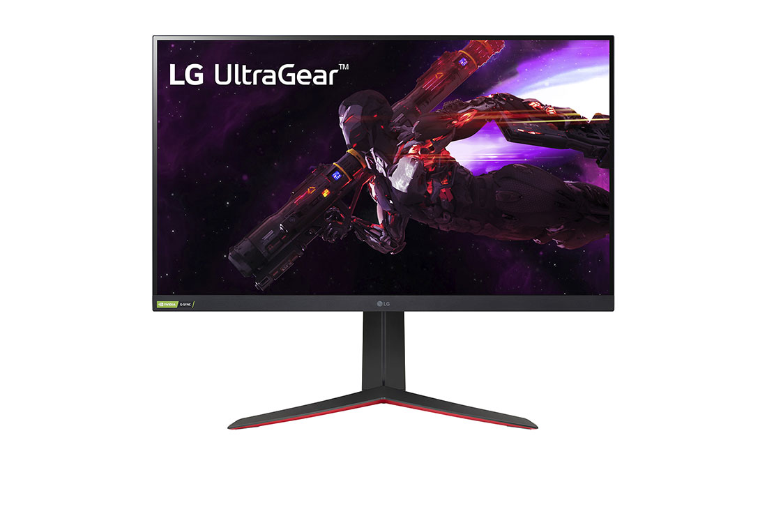 LG UltraGear 32 Inch Gaming Monitor, QHD IPS 1ms Monitor, 165Hz Refresh Rate, NVIDIA® G-SYNC® Compatibility, front view, 32GP750-B