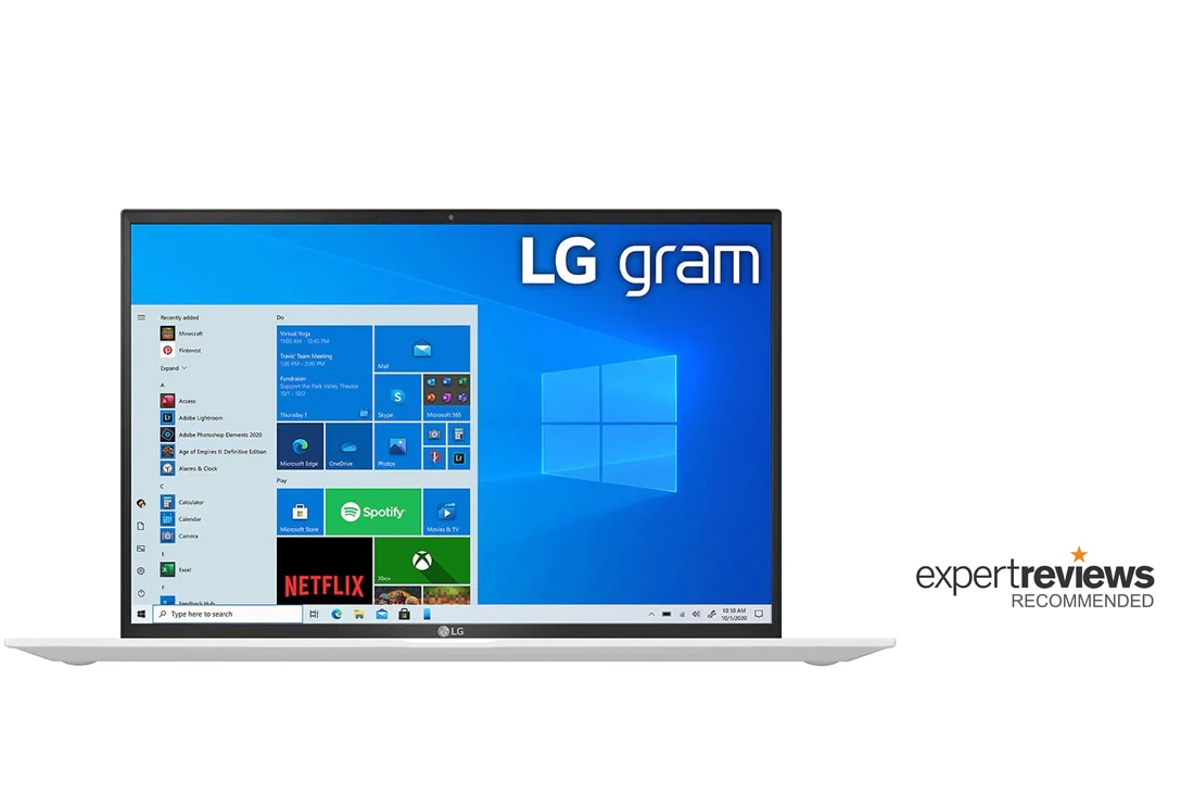 LG gram Ultra-Lightweight Laptop with 16” 16:10 IPS Display and Intel® Evo™ platform, Front view, 16Z90P-G.AA54A