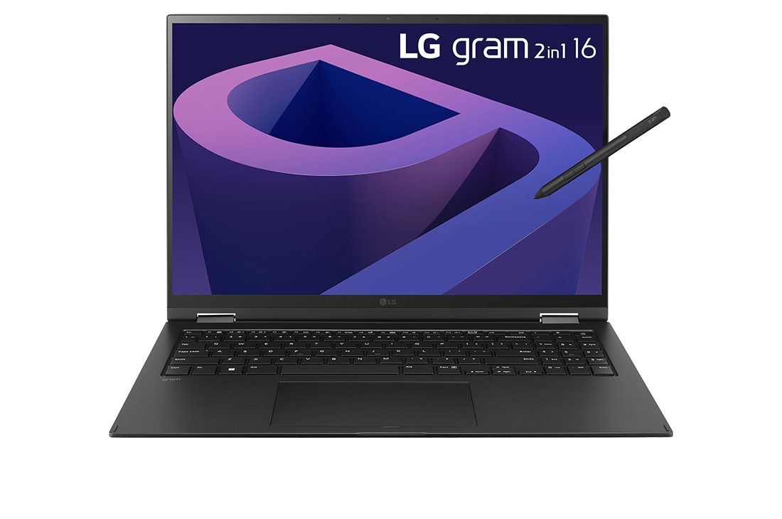 LG gram 2-in-1 Ultra-Lightweight Laptop with 16” 16:10 IPS Display, Front view, 16T90Q-GAA55A