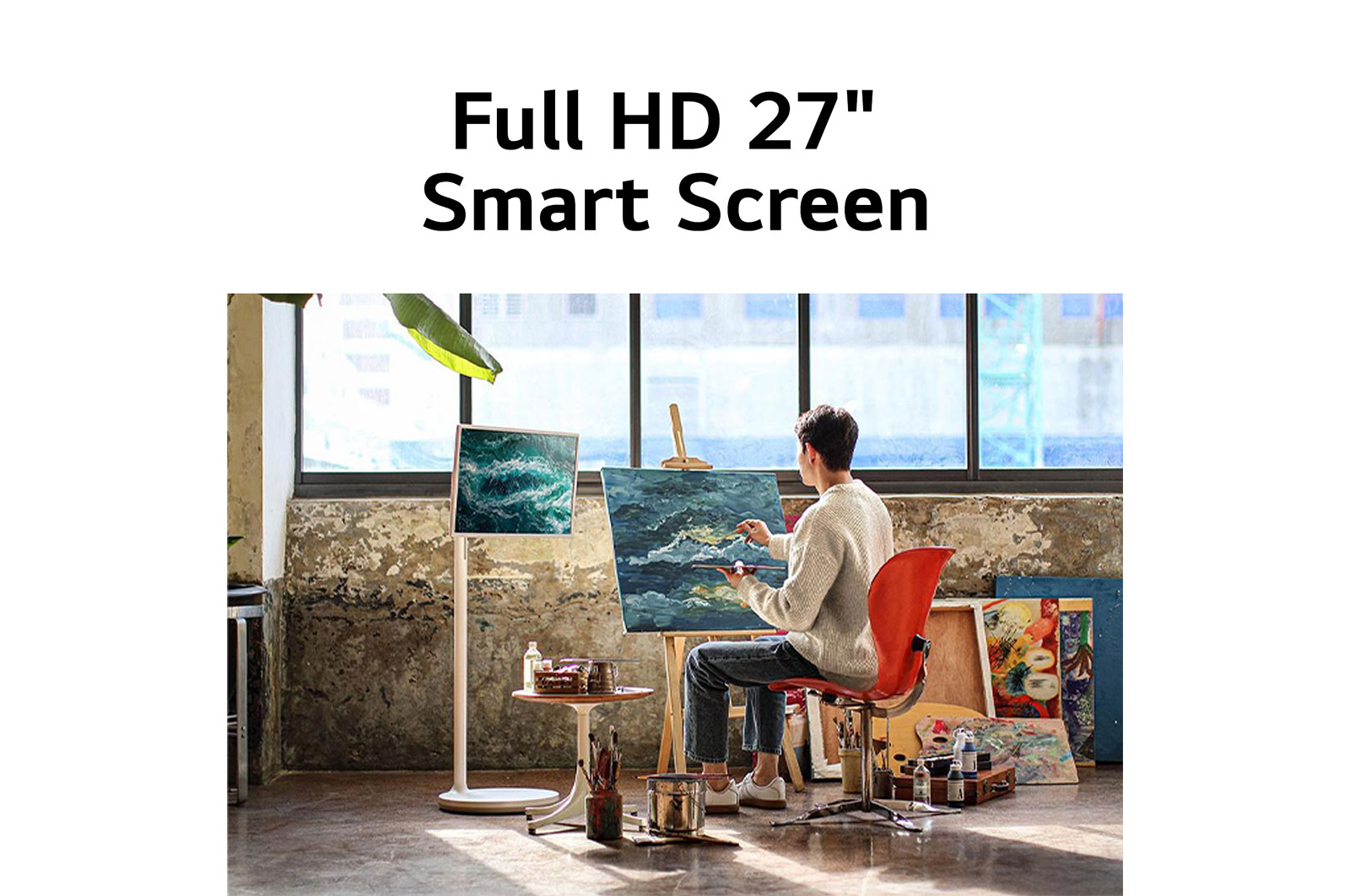 LG 27 StanbyME FHD Smart TV (Touch Screen) with Built-in Floor Stand