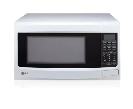 LG 34L White Round Cavity Microwave with 10 different power levels and Auto Cook Menus, MS3446VRW