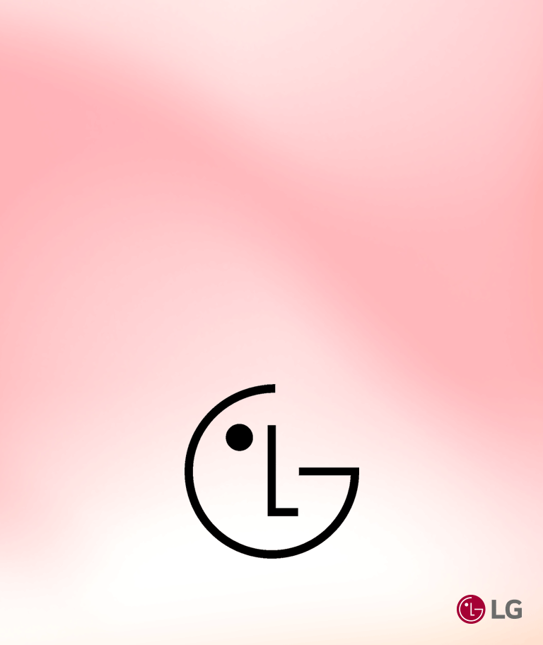 There is an white LG logo in the background of the LG color, and there is a movement in the logo