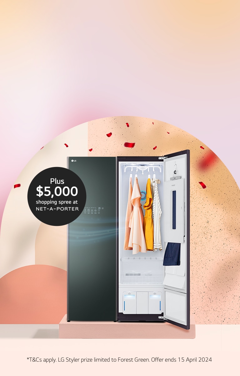 Win an LG Styler plus $5,000 NET-A-PORTER Shopping Spree*2