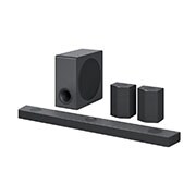 LG Sound Bar S95QR, Front view with sub woofer and rear speakers, S95QR, thumbnail 1