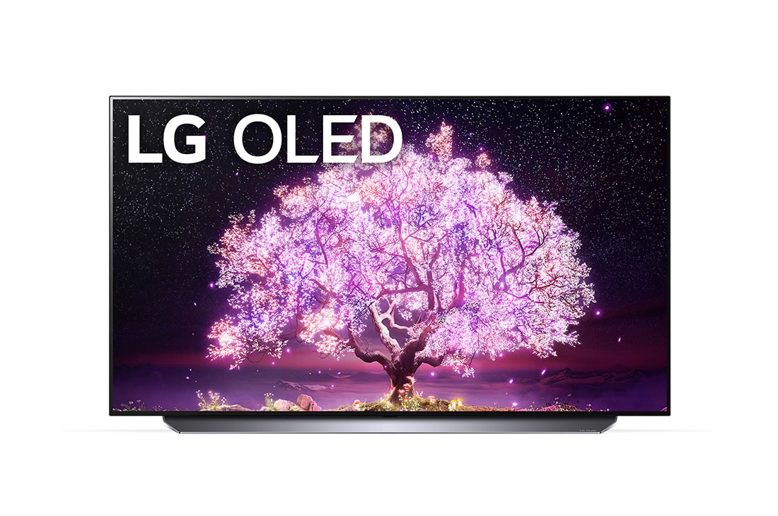 LG C1 55 inch 4K TV with Self Lit OLED, OLED55C1PTB front view with infill, OLED55C1PTB