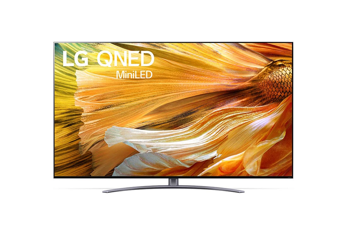 LG QNED91 Series 65 inch 4K TV w/ Quantum Dot, NanoCell & Mini LED Technology, A front view of the LG QNED TV, 65QNED91TPA