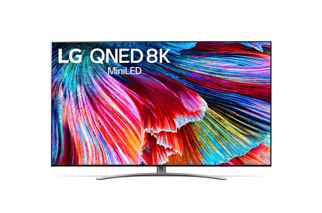 LG QNED99 Series 86 inch 8K TV w/ Quantum Dot, NanoCell & Mini LED Technology, A front view of the LG QNED TV, 86QNED99TPB