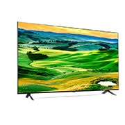 LG QNED80 75 inch 4K Smart QNED TV with Quantum Dot NanoCell Technology, 90 degree side view, 75QNED80SQA, thumbnail 4