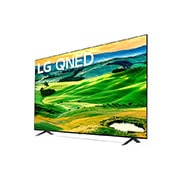 LG QNED80 86 inch 4K Smart QNED TV with Quantum Dot NanoCell Technology, 30 degree side view with infill image, 86QNED80SQA, thumbnail 4