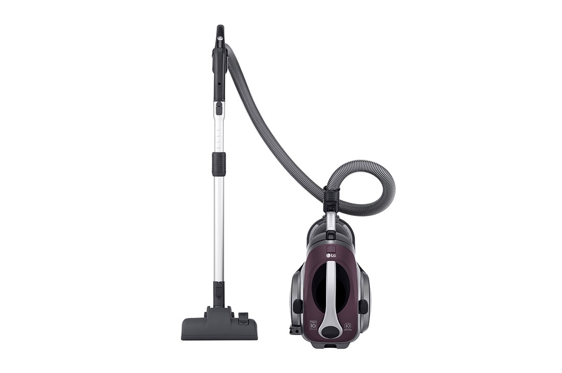 LG Kompressor™ Canister Vacuum , Front view of the vacuum cleaner body and the pipe standing side by side, KV-ULTRA
