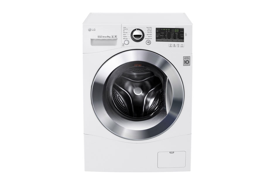 LG 9kg Front Loader Washing Machine with 6 Motion Direct Drive & TurboClean®, WD1409NPW