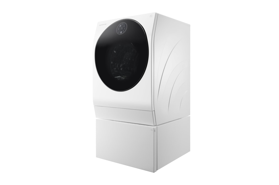 LG SIGNATURE TWINWash® 10kg/6kg Washer Dryer Combo, LG SIGNATURE Smart wi-fi Enabled Washer/Dryer Combo, -45 degree side view, LUWM101HWA, thumbnail 3, SGTW171610H, thumbnail 10