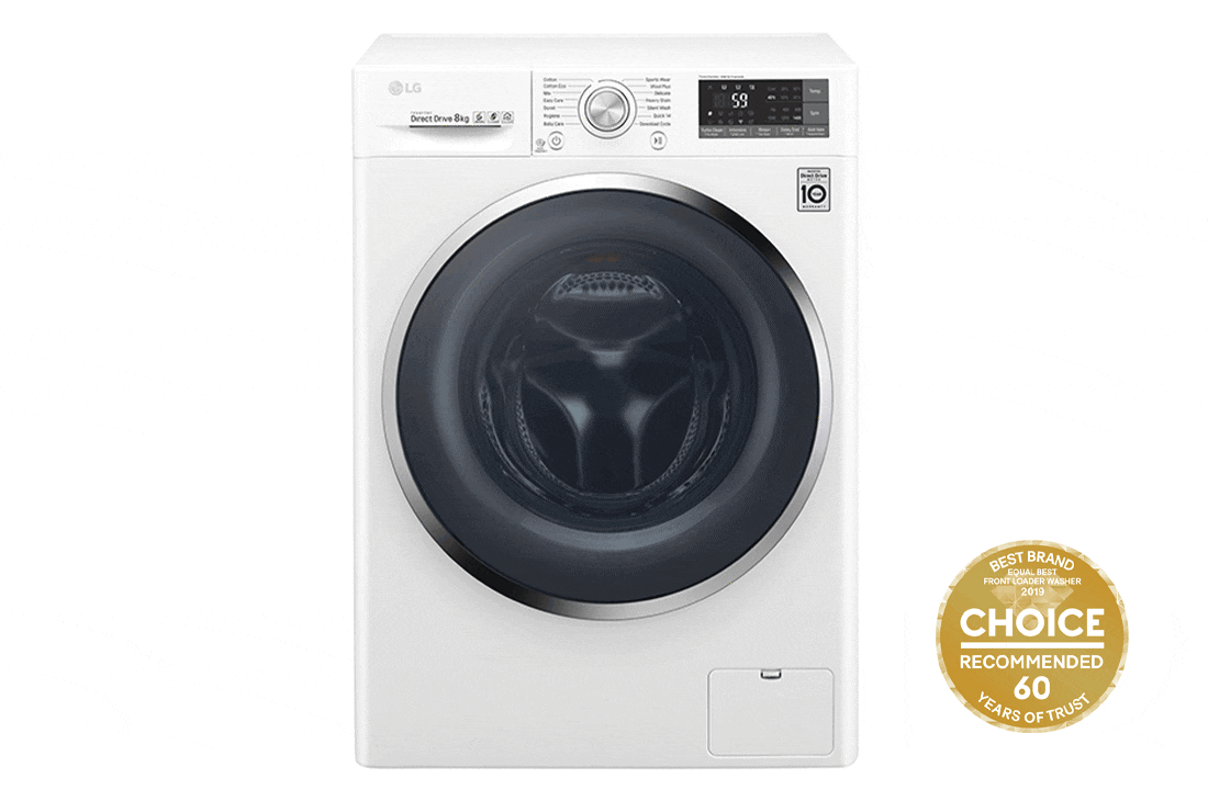 LG 8kg Front Load Washing Machine with Turbo Clean®, WD1408NCW