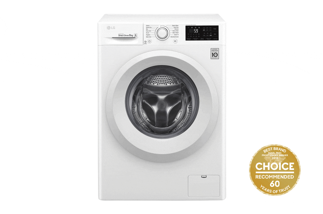 LG 8kg Front Loader Washing Machine with 6 Motion Direct Drive, WD1208TC4W