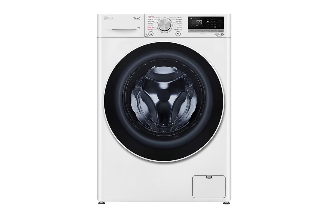 LG 9kg Series 5 Front Load Washing Machine with Steam, Front view, WV5-1409W