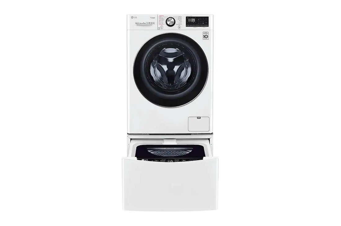 LG 10kg Total Washing Load TWINWash® System including LG MiniWasher, WV9-1408W-WTP20WY