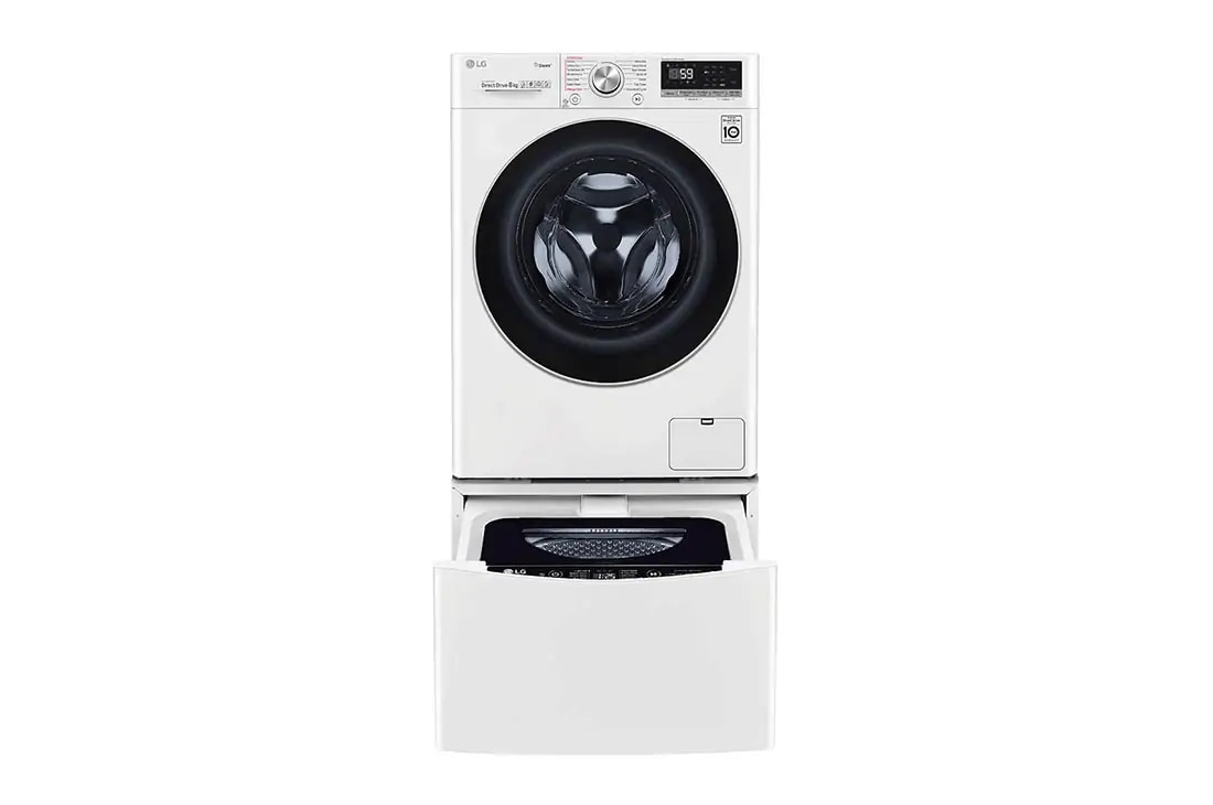 LG 10kg Total Washing Load TWINWash® System including LG MiniWasher, WV7-1408W-WTP20WY