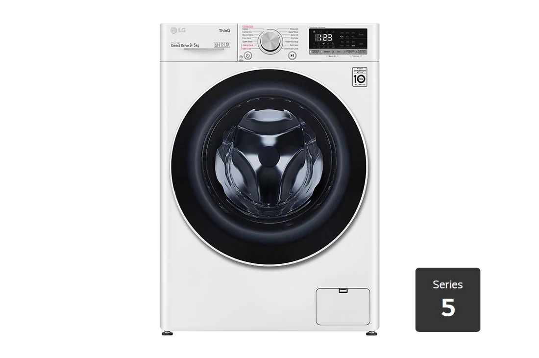 LG 9kg/5kg Series 5 Front Load Washer Dryer Combo with Steam, WVC5-1409W