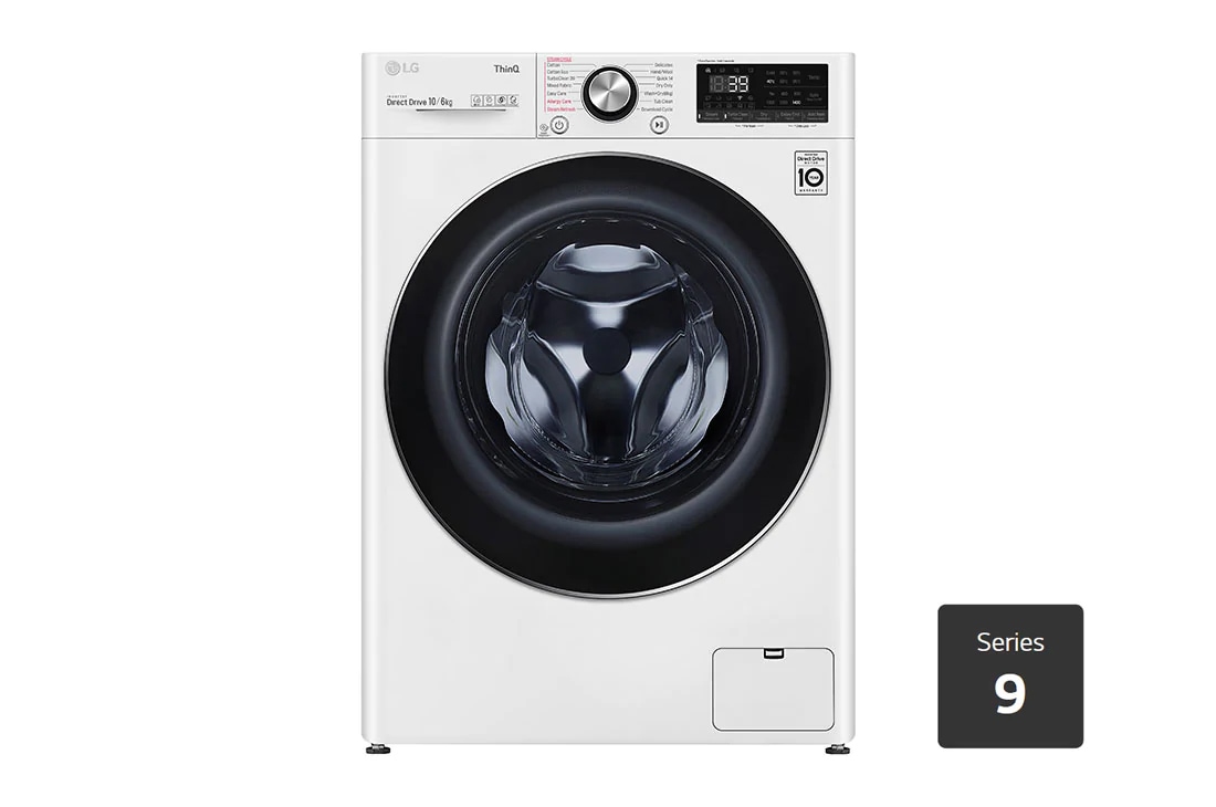 LG 10kg/6kg Series 9 Front Load Washer Dryer Combo with Steam+, WVC9-1410W, WVC9-1410W
