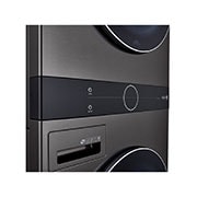 LG WashTower™ The Intelligent All-In-One Washer Dryer, Close up of the center control pannel at an angle with the "Washer" and "Dryer" power buttons closest., WWT-1710B, thumbnail 7