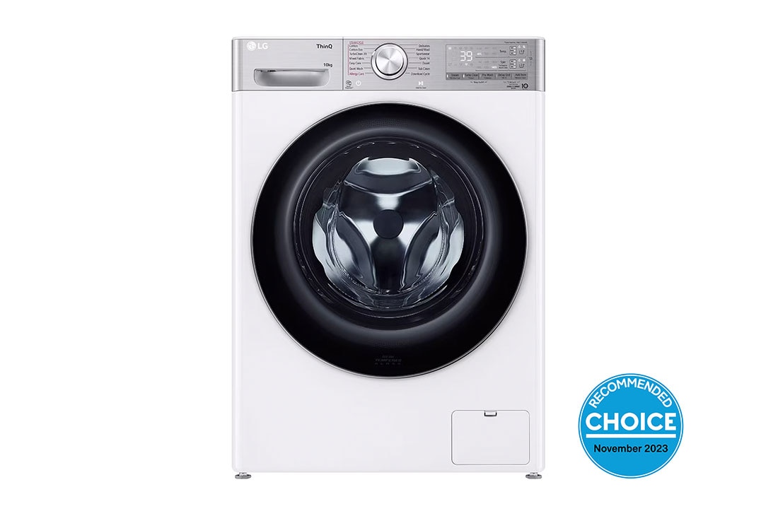 LG 10kg Series 10 Front Load Washing Machine with ezDispense<sup>®</sup> + Turbo Clean 360®, front, WV10-1410W