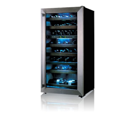 LG 65 Bottle Capacity Winer Cellar (100 Bottles without Shelves) and adjustable dual temperature zones, GC-W65BXG