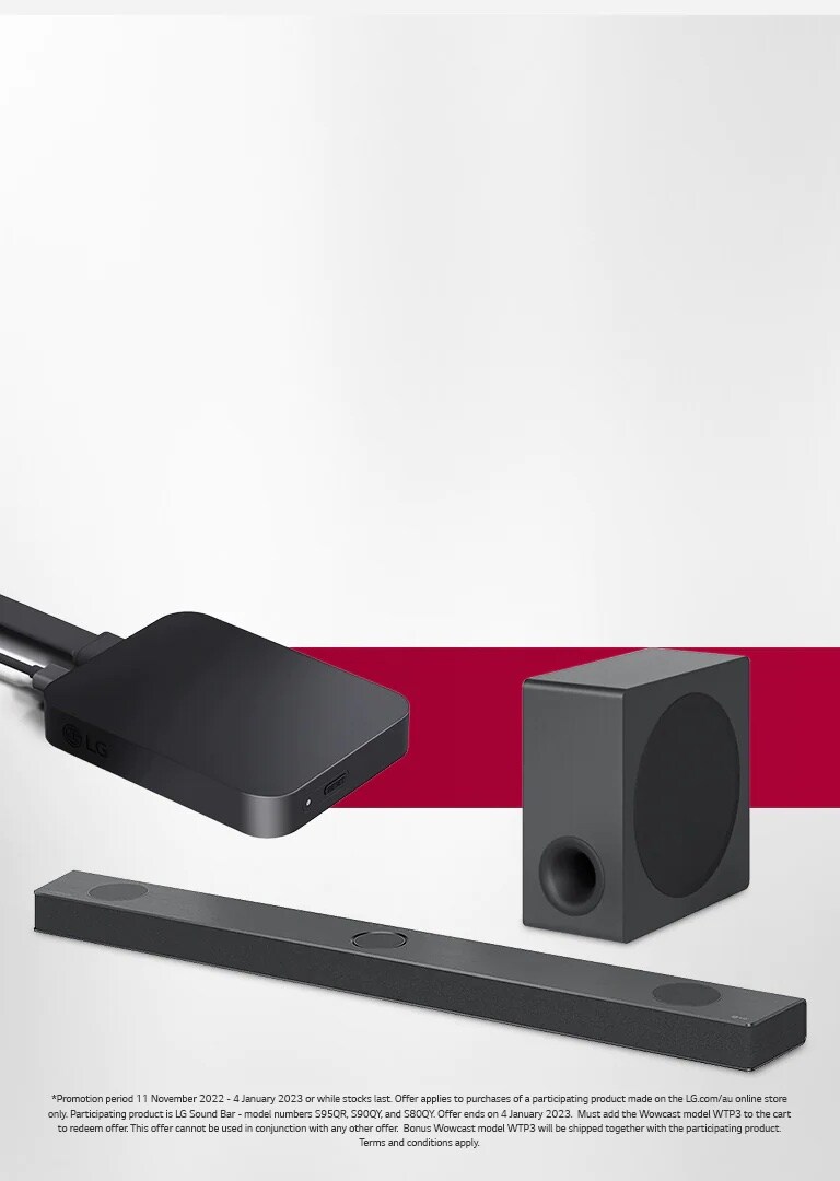 With the purchase of Selected* LG Sound Bars2