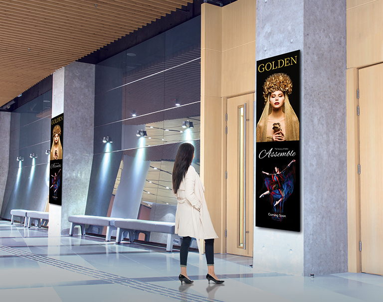 The 88BH7G is a suitable display for delivering new forms of advertising and multiplexed information in a 32:9 widescreen format that brings you a new experience, captivating customers' attention.