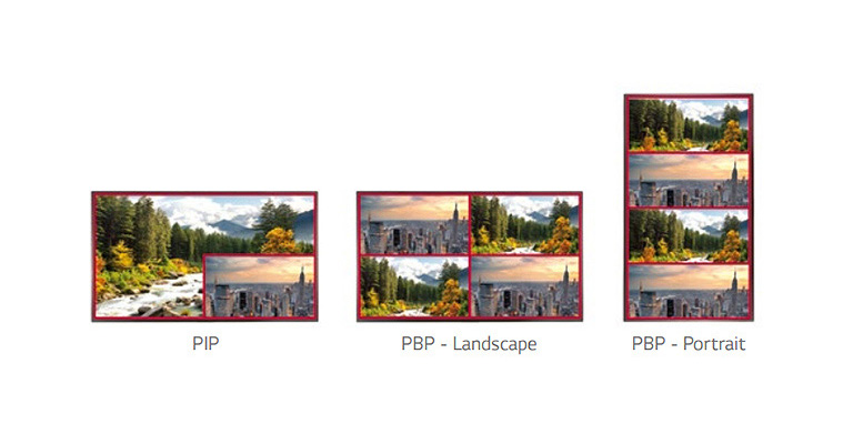 MULTIPLE SCREEN WITH PBP OR PIP<br>2