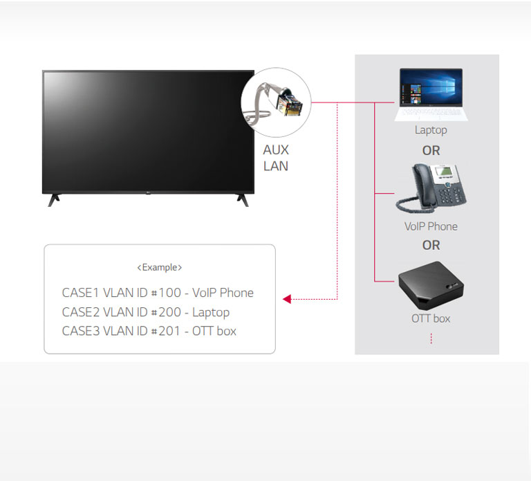 LAN out with VLAN (Virtual LAN) ID2