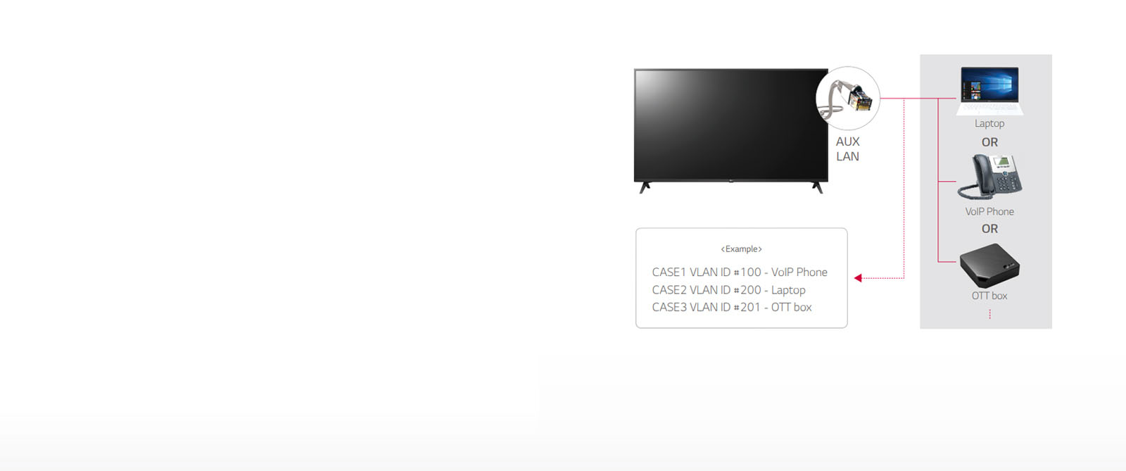LAN out with VLAN (Virtual LAN) ID1