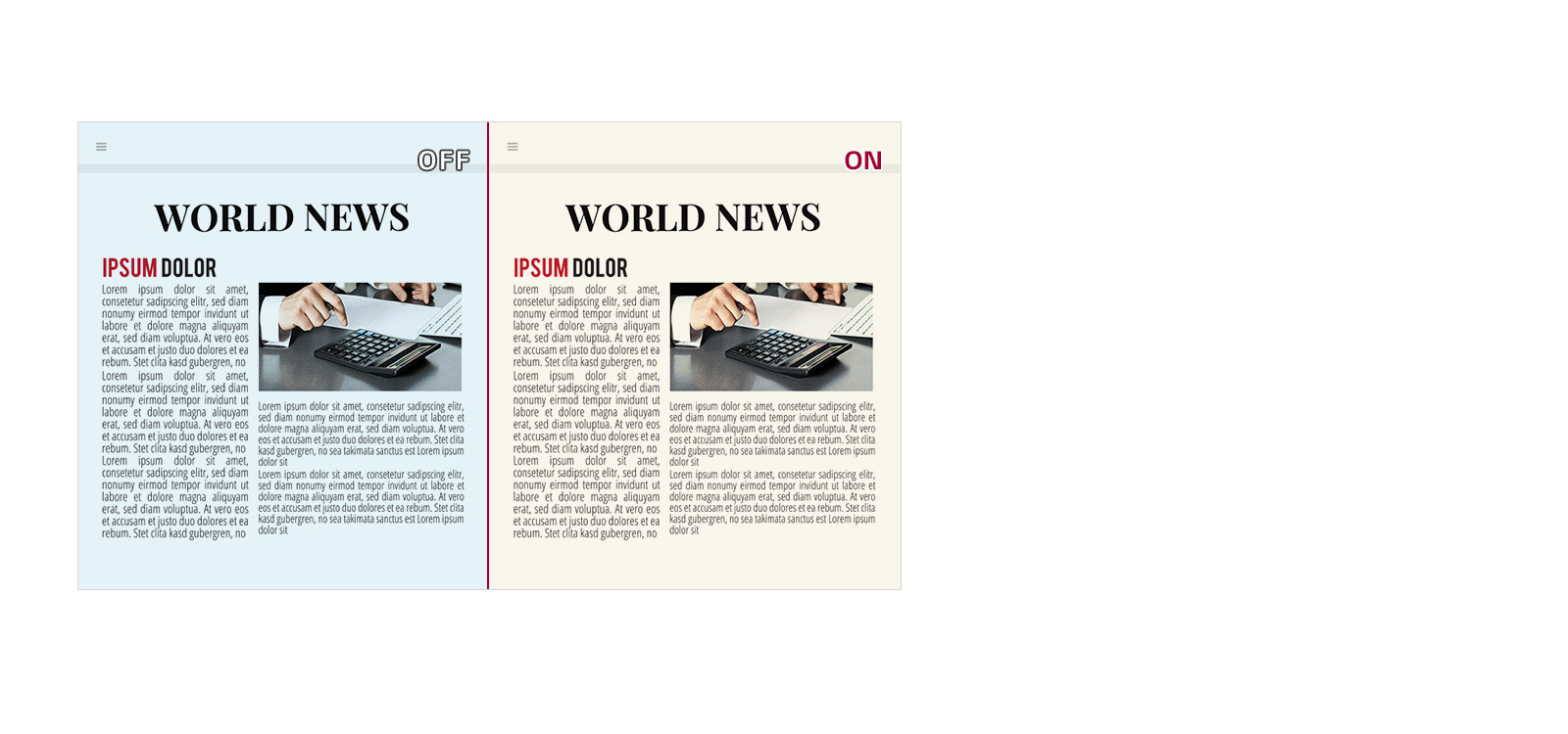 Less Blue, Improved Visual Comfort1