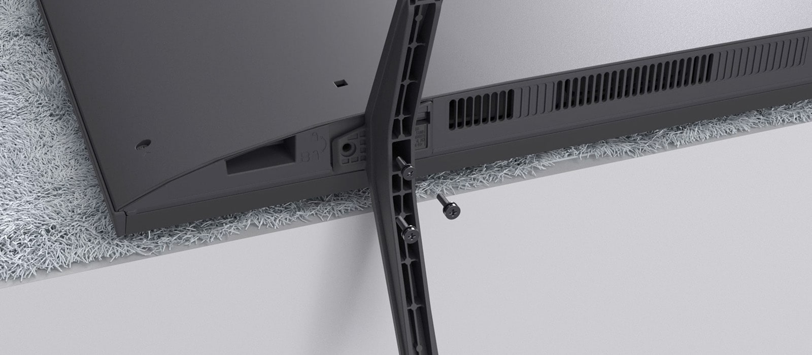 Step-by-step video guide showing how to attach the stand to the LG NanoCell AI NANO81 4K Smart TV.