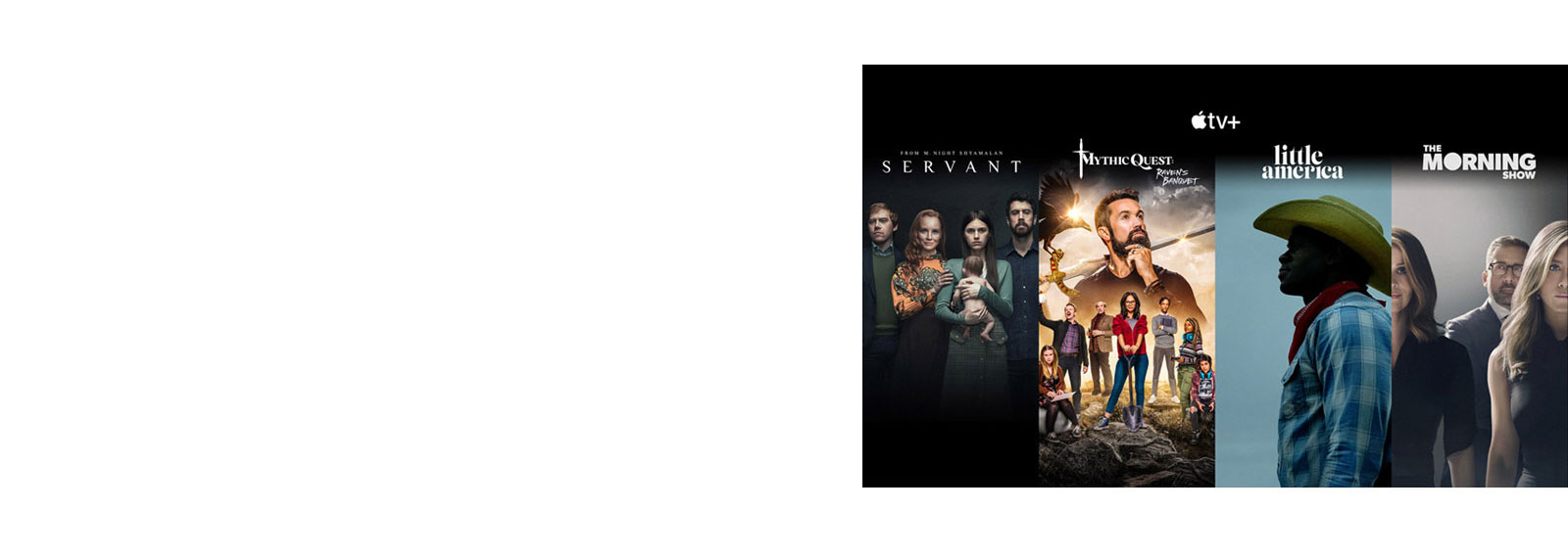 Thumbnails of Apple TV+ top 4 titles