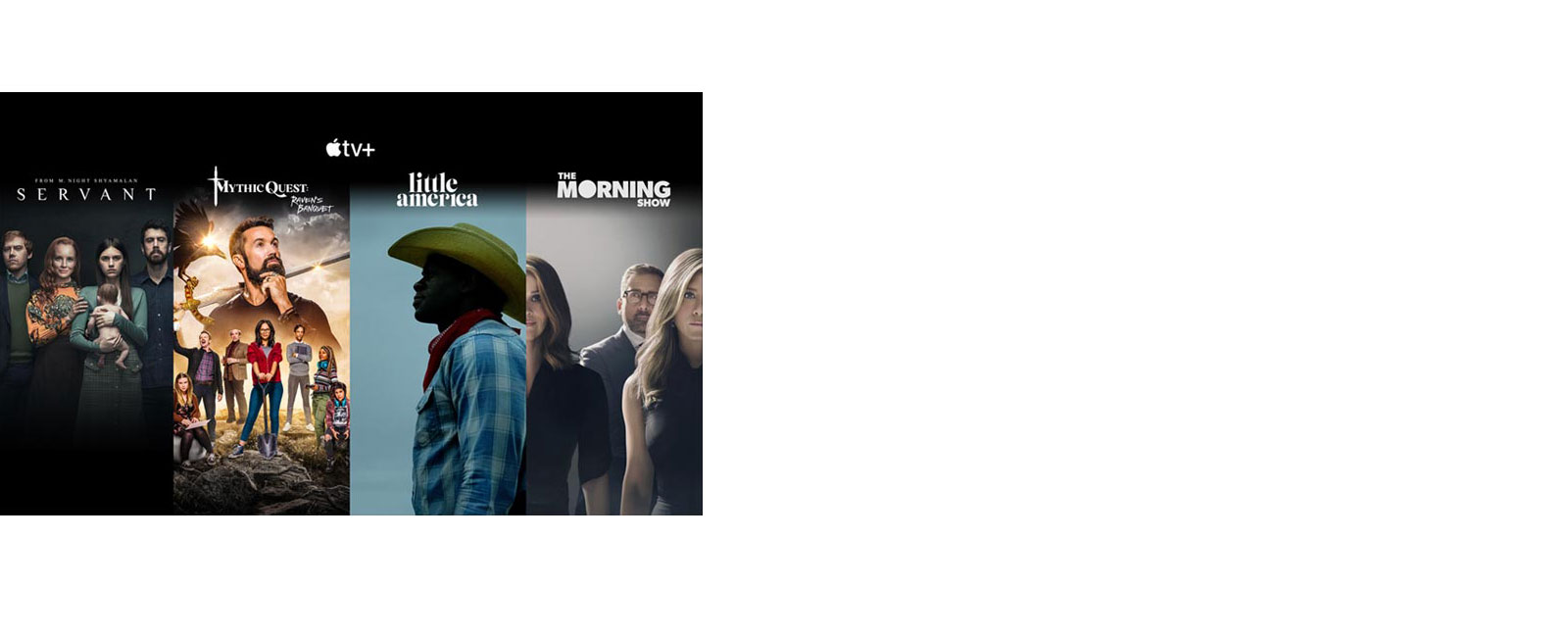 Thumbnails of Apple TV+ top 4 titles