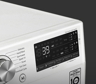 This is an enlarged image of the washing machine panel so that the display can be clearly seen.