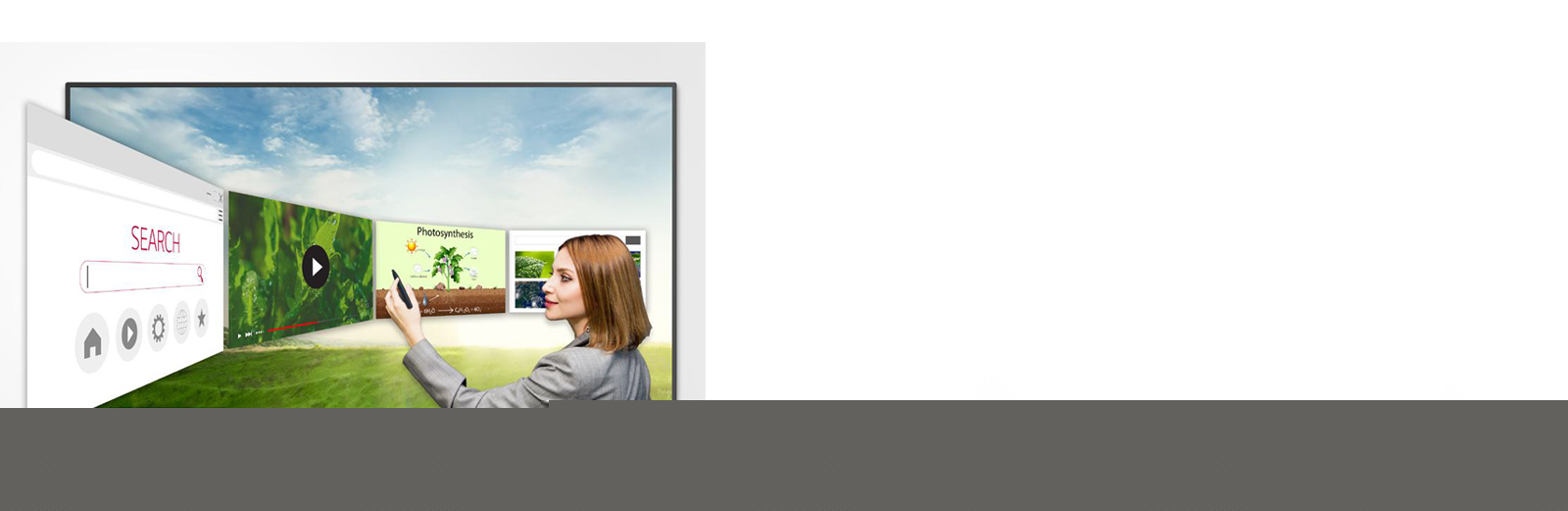 A woman searching for information using the web browser.