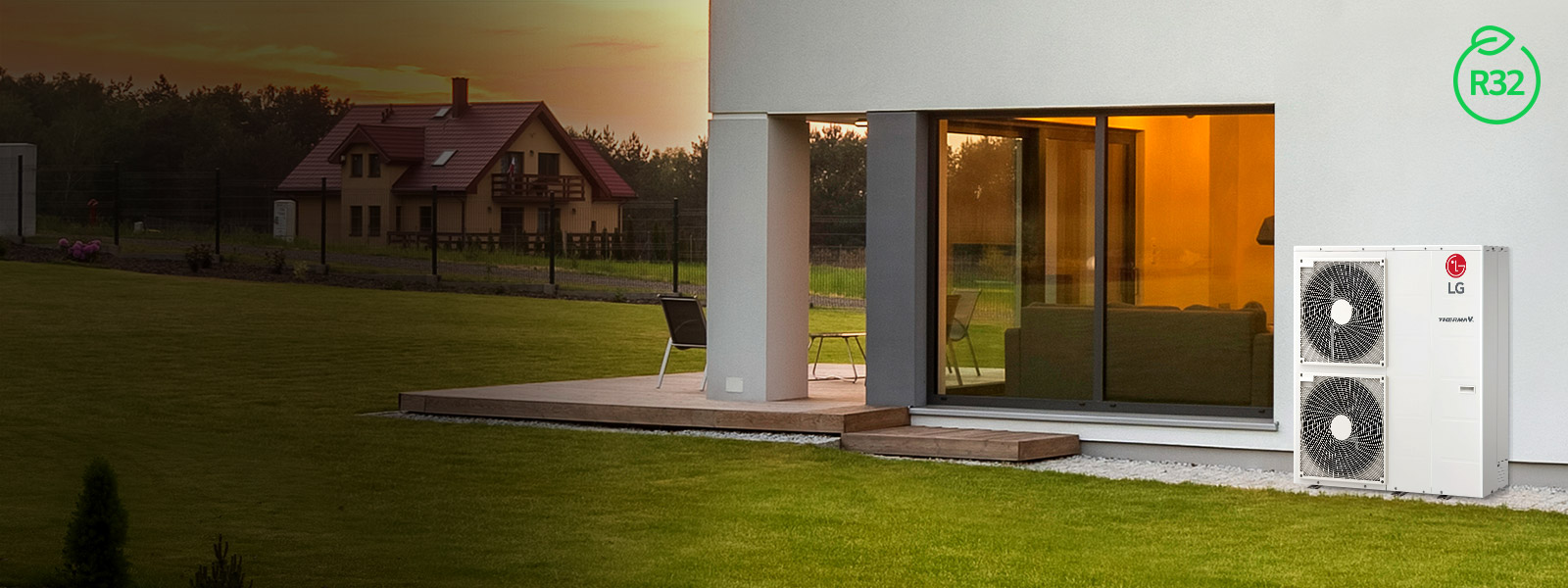 An image of a yard and house with Monobloc installed.