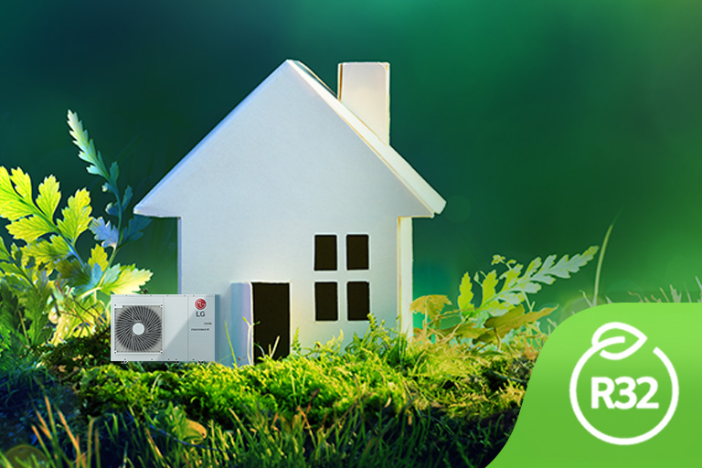 An images of the Energy label and the grade of Global Warming Potential.